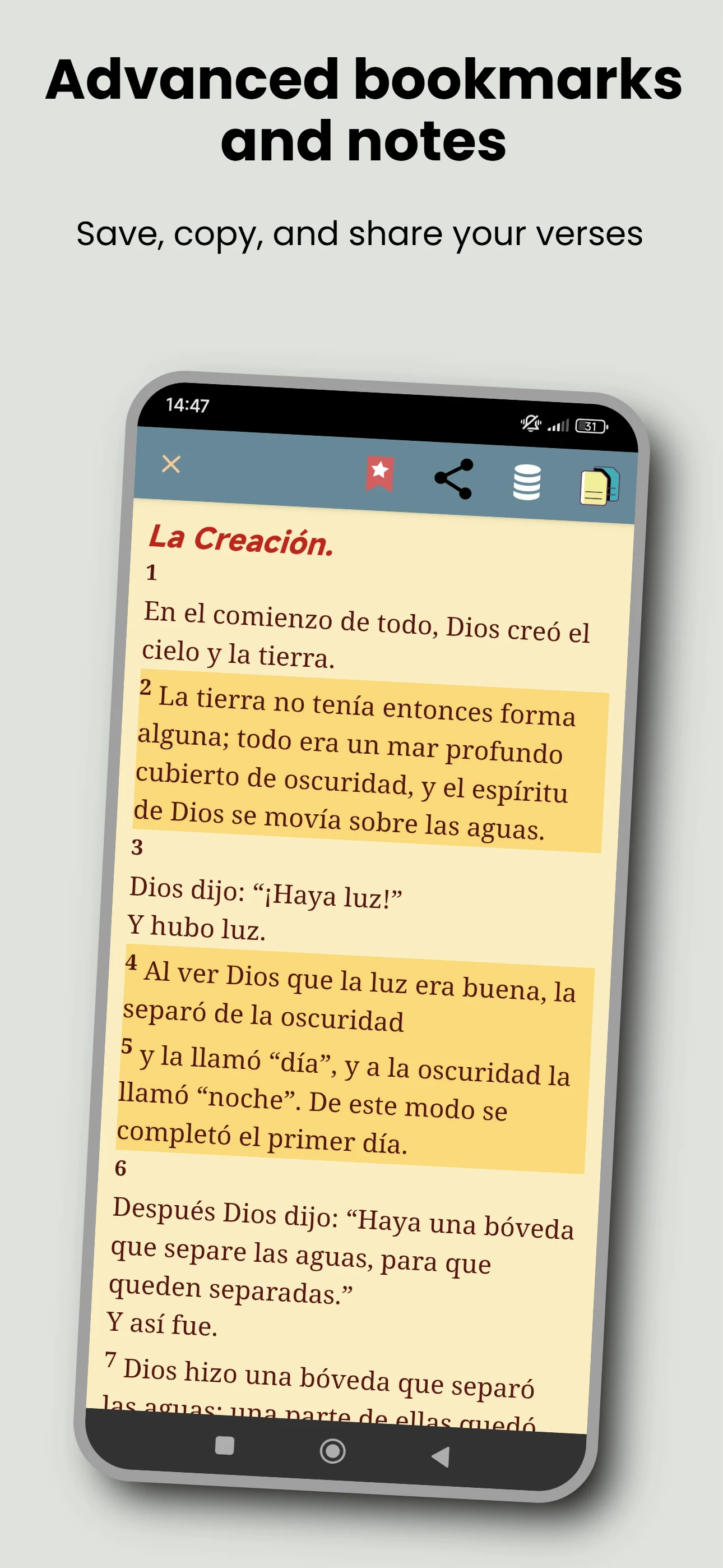 Septuagint Bible LXX, Spanish screenshot